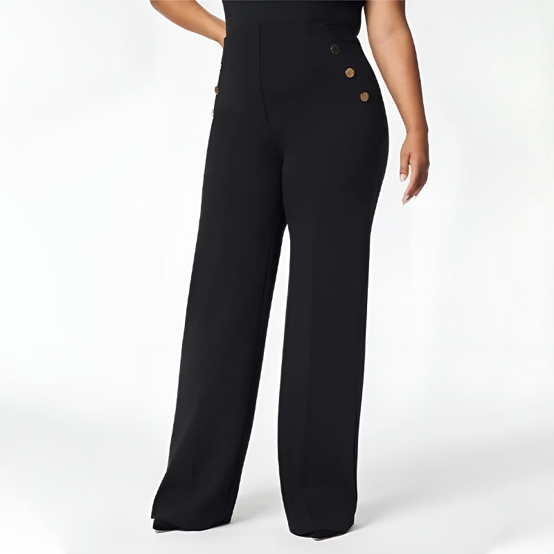 🌸High Stretch Tummy Control Button Wide Leg Pants